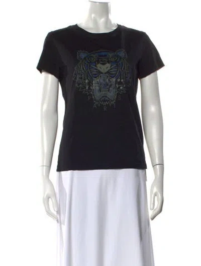 Pre-owned Kenzo Graphic Print Crew Neck T-shirt In Black
