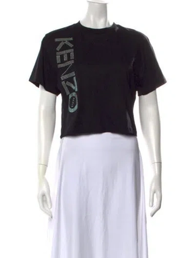 Pre-owned Kenzo Graphic Print Crew Neck T-shirt In Black