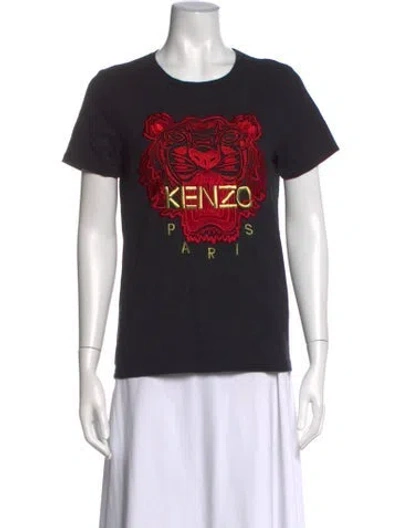Pre-owned Kenzo Graphic Print Crew Neck T-shirt In Black