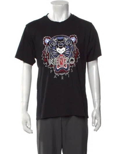 Pre-owned Kenzo Graphic Print Crew Neck T-shirt In Black