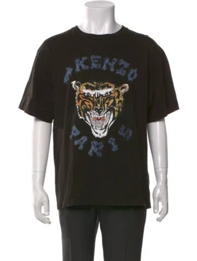 Pre-owned Kenzo Graphic Print Crew Neck T-shirt In Black