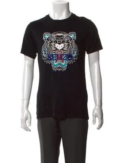 Pre-owned Kenzo Graphic Print Crew Neck T-shirt In Black