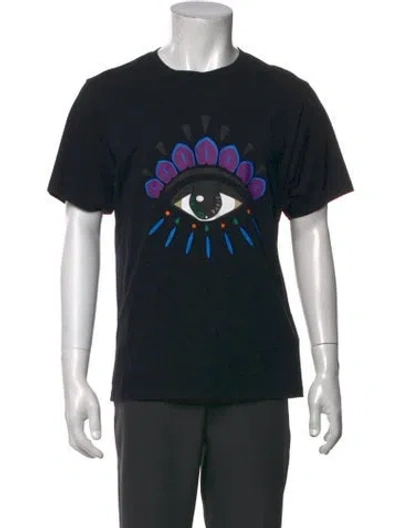 Pre-owned Kenzo Graphic Print Crew Neck T-shirt In Black