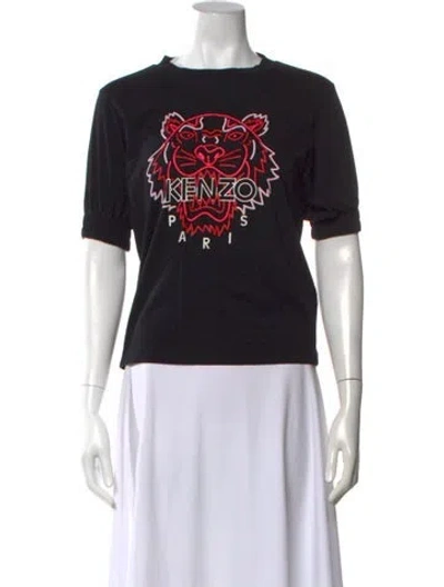 Pre-owned Kenzo Graphic Print Crew Neck T-shirt In Black