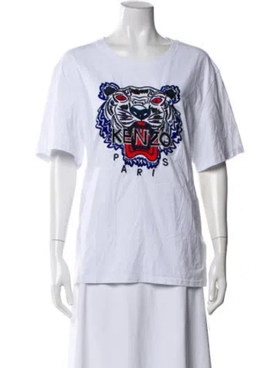 Pre-owned Kenzo Graphic Print Crew Neck T-shirt In Blue