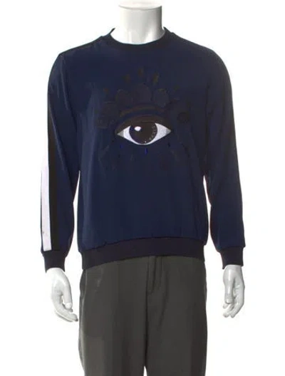 Pre-owned Kenzo Graphic Print Crew Neck T-shirt In Blue