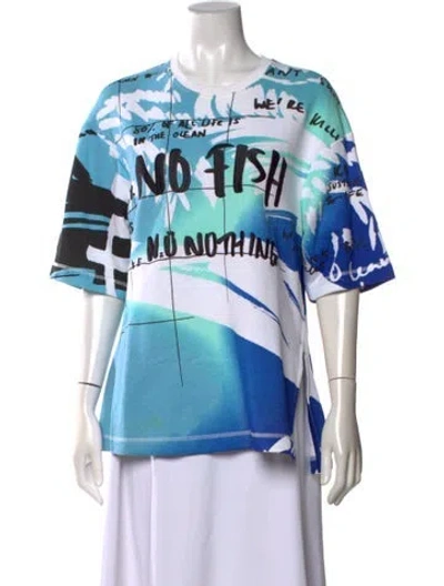 Pre-owned Kenzo Graphic Print Crew Neck T-shirt In Blue