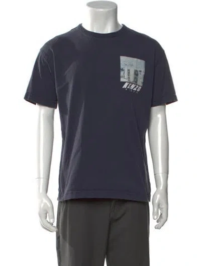 Pre-owned Kenzo Graphic Print Crew Neck T-shirt In Blue