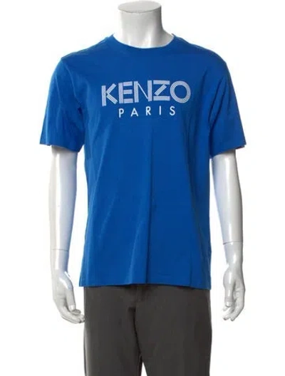 Pre-owned Kenzo Graphic Print Crew Neck T-shirt In Blue