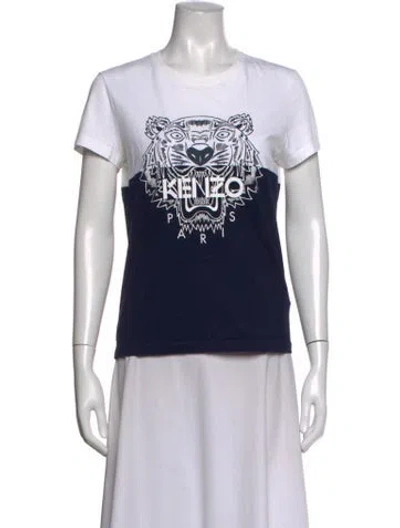 Pre-owned Kenzo Graphic Print Crew Neck T-shirt In Blue