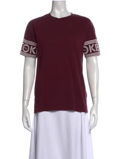 Pre-owned Kenzo Graphic Print Crew Neck T-shirt In Burgundy