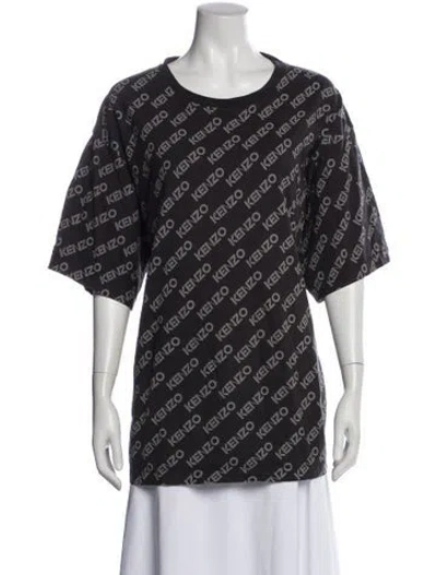 Pre-owned Kenzo Graphic Print Crew Neck T-shirt In Gray