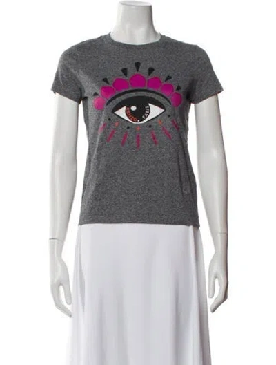 Pre-owned Kenzo Graphic Print Crew Neck T-shirt In Gray