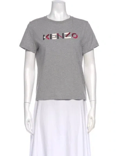 Pre-owned Kenzo Graphic Print Crew Neck T-shirt In Gray