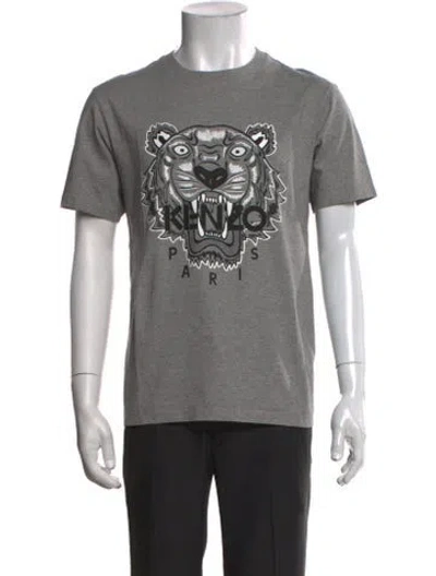 Pre-owned Kenzo Graphic Print Crew Neck T-shirt In Gray
