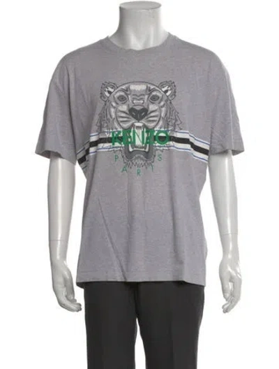 Pre-owned Kenzo Graphic Print Crew Neck T-shirt In Gray