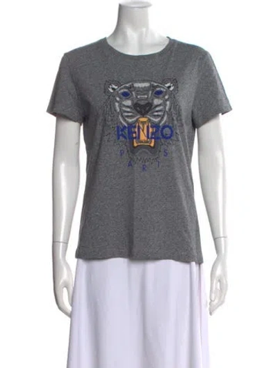 Pre-owned Kenzo Graphic Print Crew Neck T-shirt In Grey
