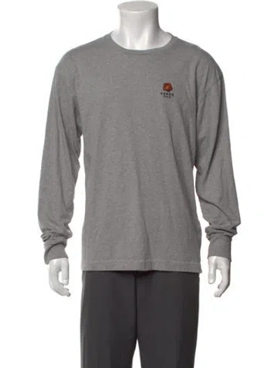 Pre-owned Kenzo Graphic Print Crew Neck T-shirt In Grey
