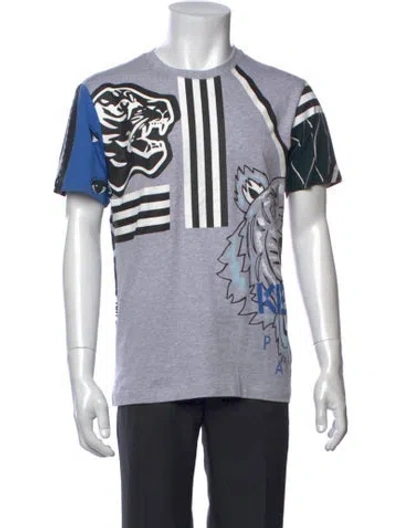 Pre-owned Kenzo Graphic Print Crew Neck T-shirt In Grey