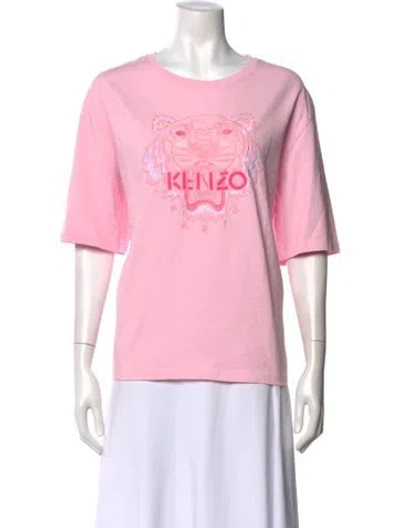 Pre-owned Kenzo Graphic Print Crew Neck T-shirt In Pink