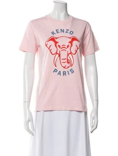 Pre-owned Kenzo Graphic Print Crew Neck T-shirt In Pink