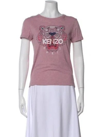 Pre-owned Kenzo Graphic Print Crew Neck T-shirt In Pink