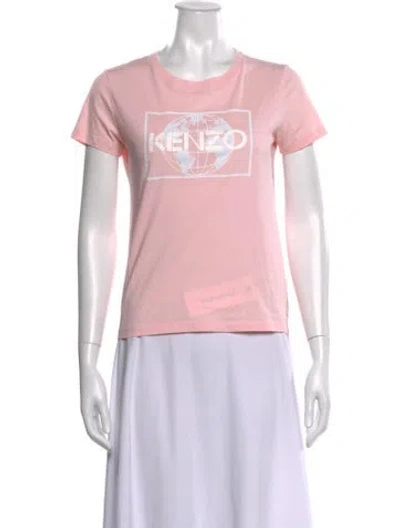 Pre-owned Kenzo Graphic Print Crew Neck T-shirt In Pink