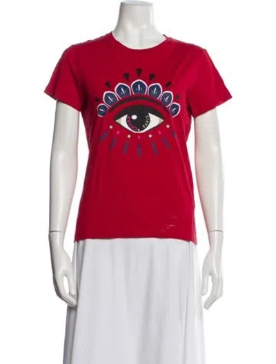Pre-owned Kenzo Graphic Print Crew Neck T-shirt In Red