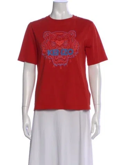 Pre-owned Kenzo Graphic Print Crew Neck T-shirt In Red