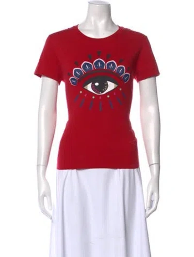 Pre-owned Kenzo Graphic Print Crew Neck T-shirt In Red