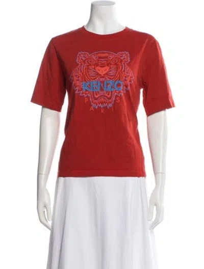 Pre-owned Kenzo Graphic Print Crew Neck T-shirt In Red
