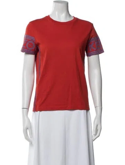 Pre-owned Kenzo Graphic Print Crew Neck T-shirt In Red