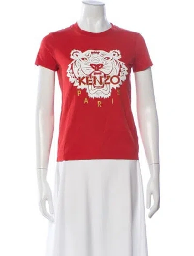 Pre-owned Kenzo Graphic Print Crew Neck T-shirt In Red