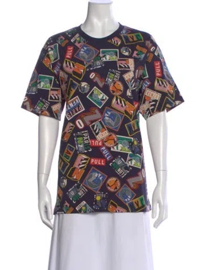 Pre-owned Kenzo Graphic Print Crew Neck T-shirt W/ Tags In Blue