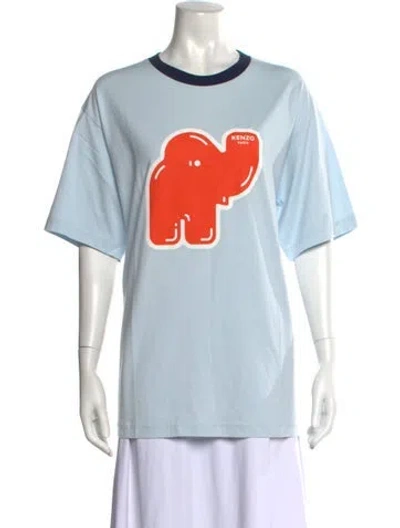 Pre-owned Kenzo Graphic Print Crew Neck T-shirt W/ Tags In Blue