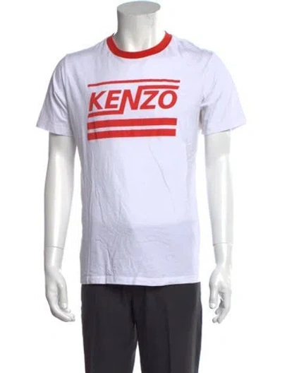 Pre-owned Kenzo Graphic Print Crew Neck T-shirt In White