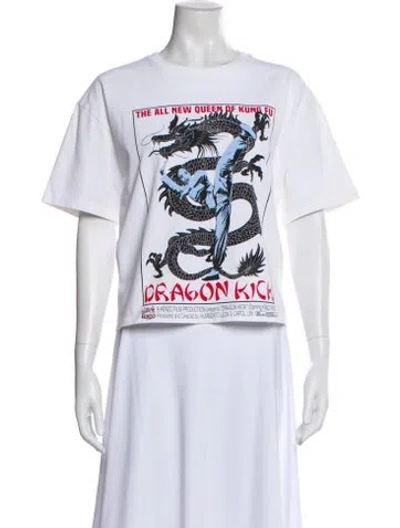 Pre-owned Kenzo Graphic Print Crew Neck T-shirt In White