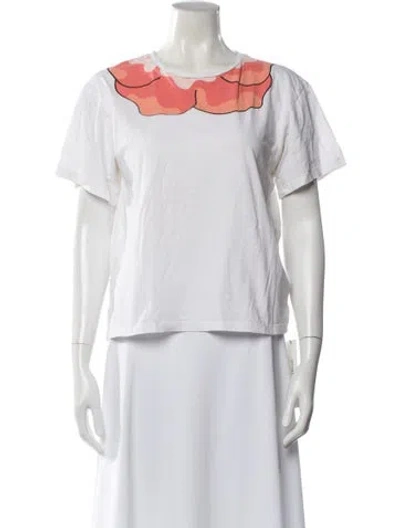 Pre-owned Kenzo Graphic Print Crew Neck T-shirt In White
