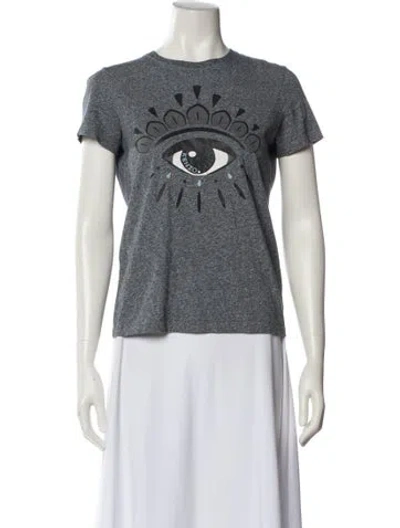 Pre-owned Kenzo Graphic Print Crew Neck T-shirt In White