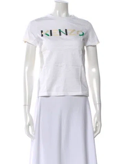 Pre-owned Kenzo Graphic Print Crew Neck T-shirt In White