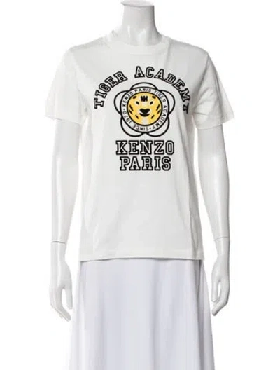 Pre-owned Kenzo Graphic Print Crew Neck T-shirt In White