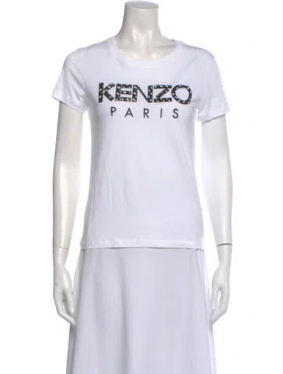 Pre-owned Kenzo Graphic Print Crew Neck T-shirt In White