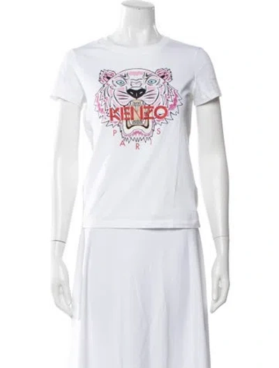 Pre-owned Kenzo Graphic Print Crew Neck T-shirt In White