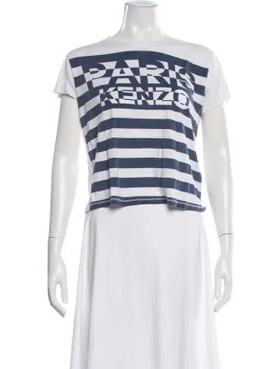 Pre-owned Kenzo Graphic Print Crew Neck T-shirt In White