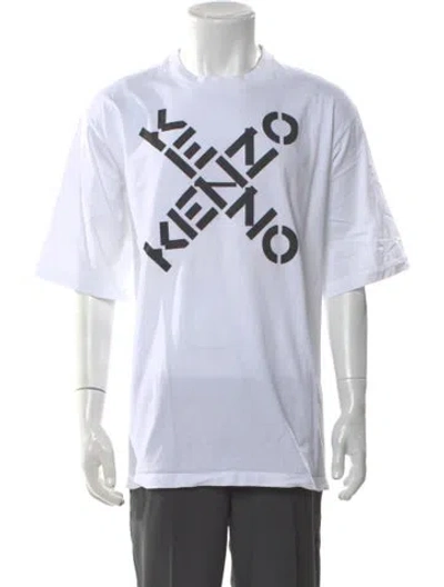 Pre-owned Kenzo Graphic Print Crew Neck T-shirt In White
