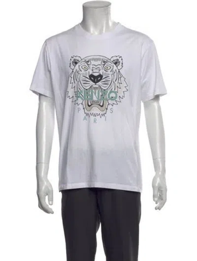 Pre-owned Kenzo Graphic Print Crew Neck T-shirt In White