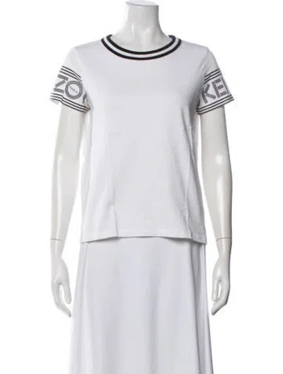 Pre-owned Kenzo Graphic Print Crew Neck T-shirt In White