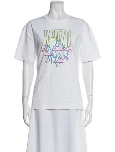 Pre-owned Kenzo Graphic Print Crew Neck T-shirt In White