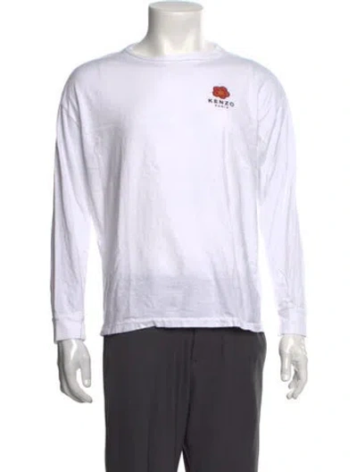 Pre-owned Kenzo Graphic Print Crew Neck T-shirt In White