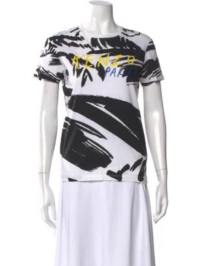 Pre-owned Kenzo Graphic Print Crew Neck T-shirt In White